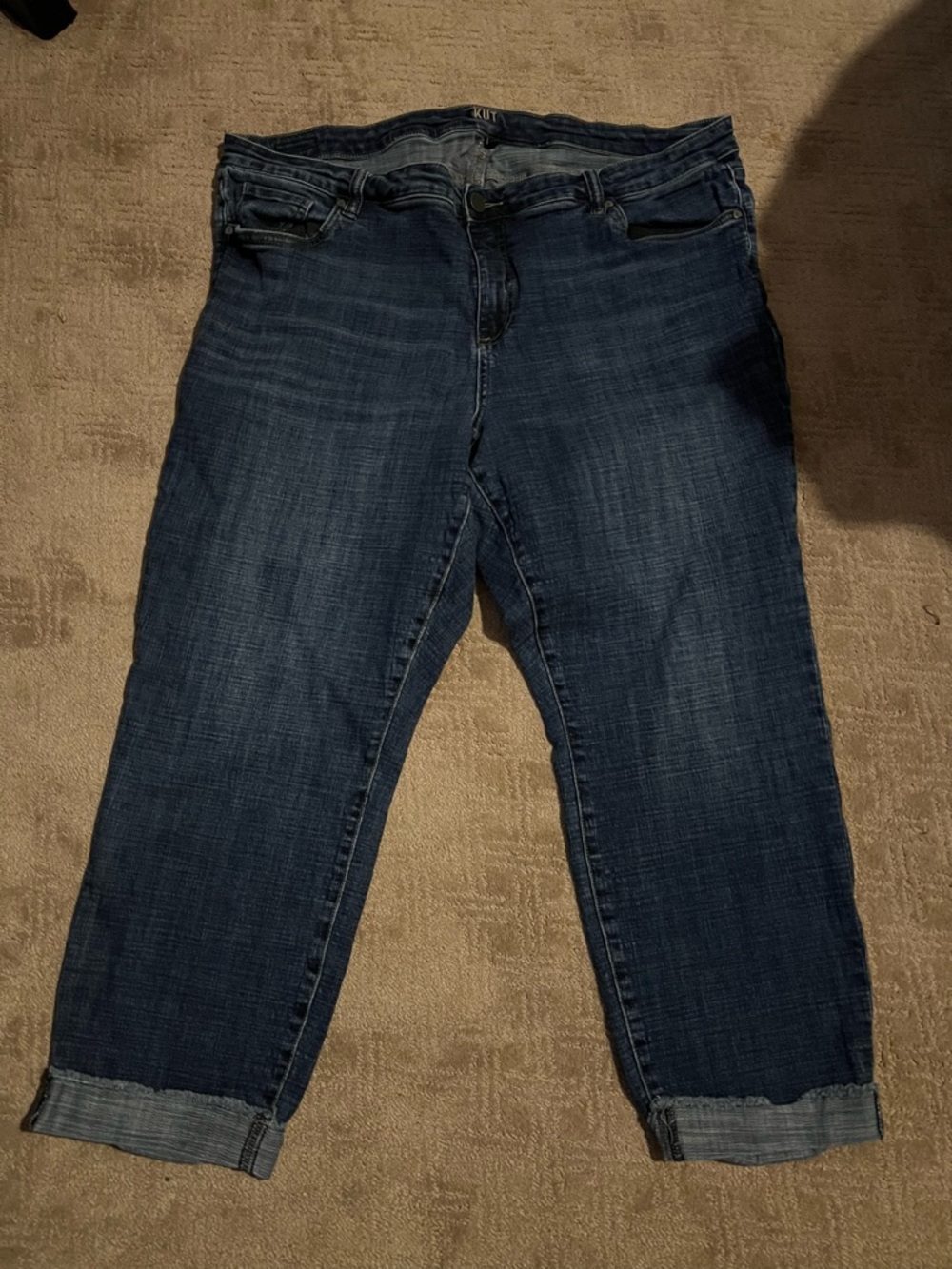 Kut from the Kloth Indigo Cropped Boyfriend Jeans